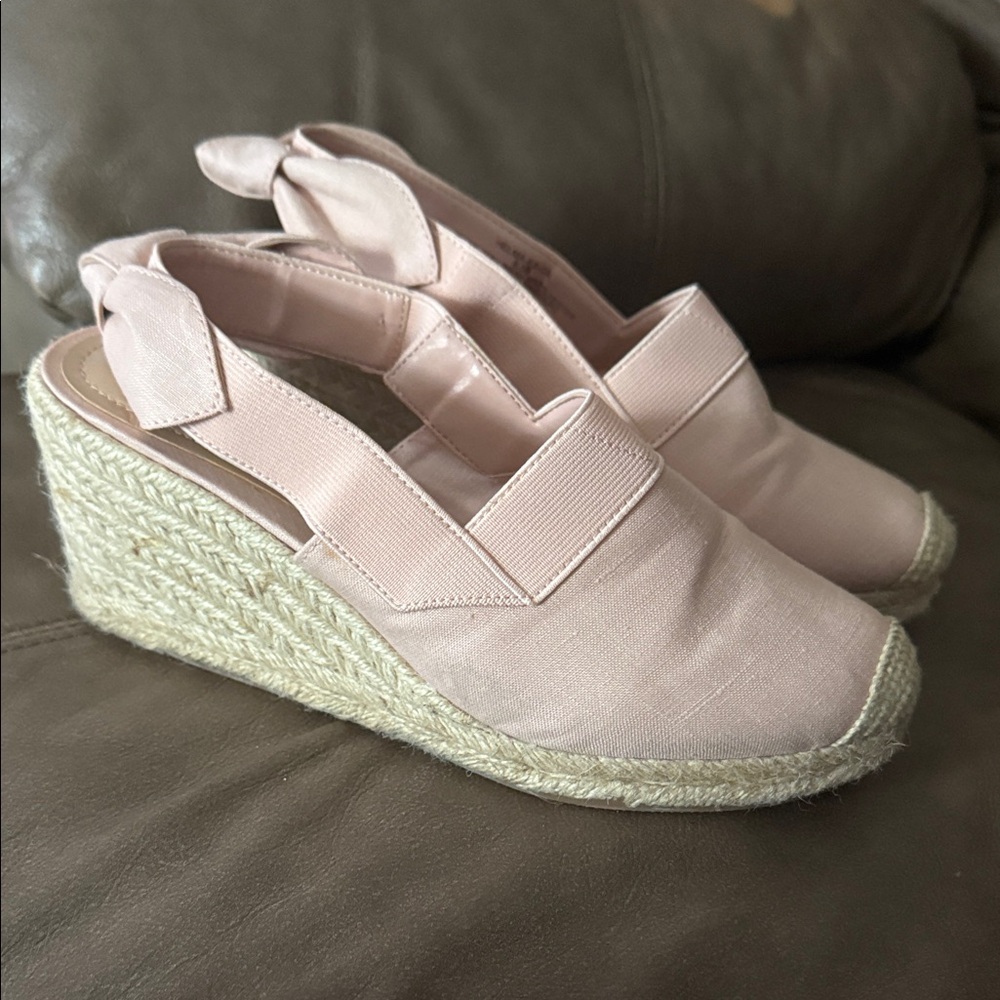 Lauren Ralph Lauren Pink Espadrille Wedge Sandals